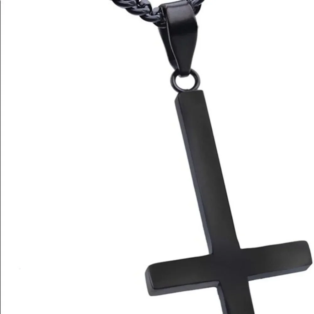Satanic Stainless Steel Cross Necklace